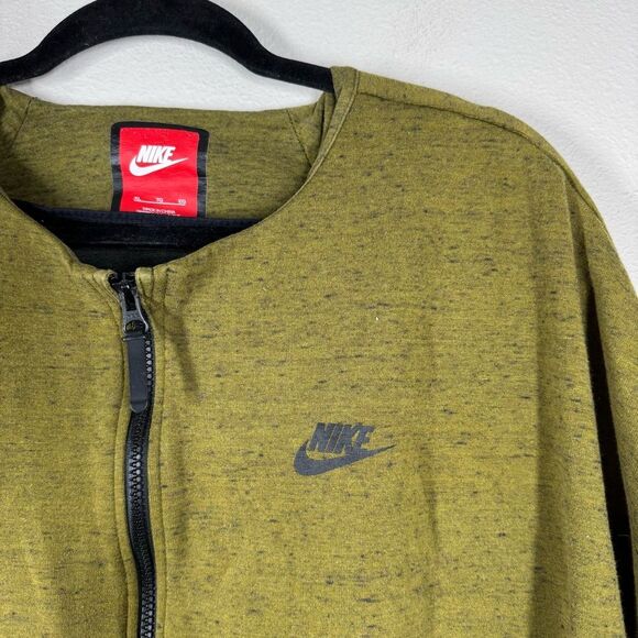 Nike Tech Fleece Full Zip Jacket Olive Green Black Activewear Women’s Size XL - Picture 2 of 7